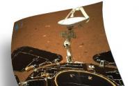 天文一号火星车返回火星的第一张表面照片