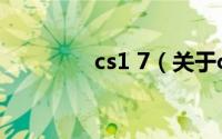 cs1 7（关于cs1 7的介绍）