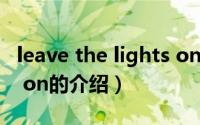 leave the lights on（关于leave the lights on的介绍）