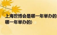 上海世博会是哪一年举办的 整个会期多少天(上海世博会是哪一年举办的)