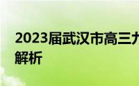 2023届武汉市高三九月调考地理试卷及答案解析